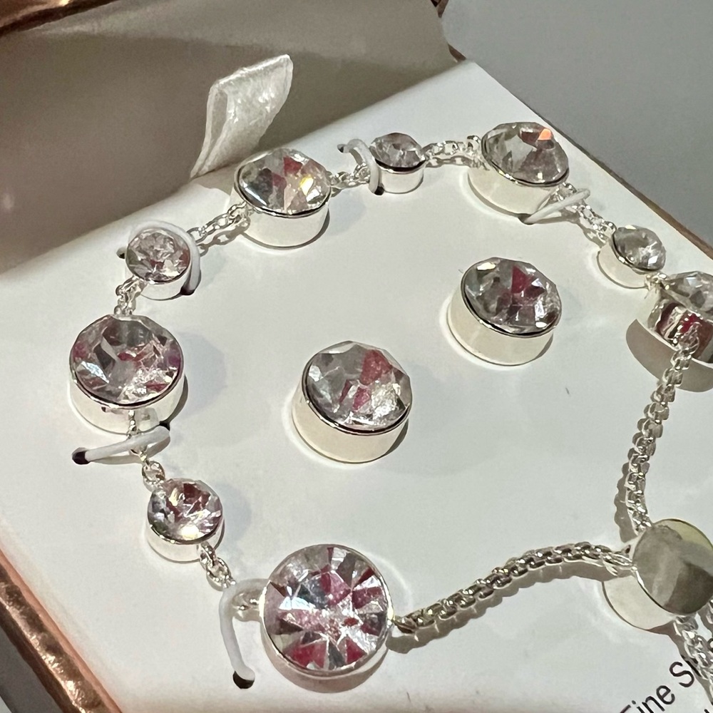 Silver and Clear Crystal Bracelet